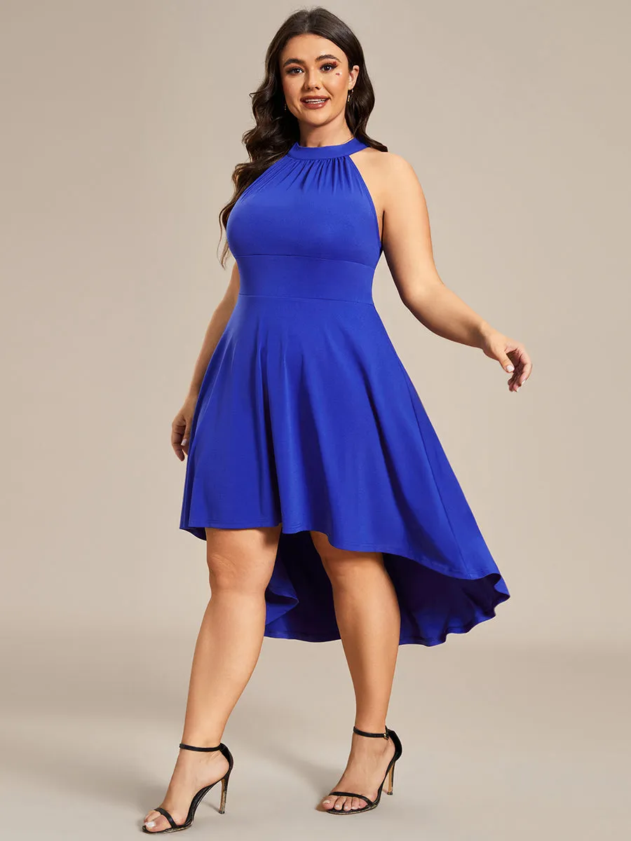 Plus Halter Sleeveless Midi Wholesale Cocktail Dresses