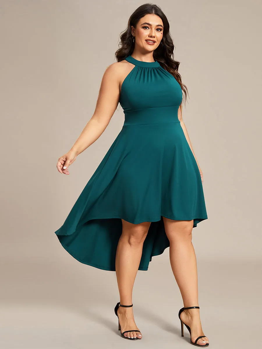 Plus Halter Sleeveless Midi Wholesale Cocktail Dresses