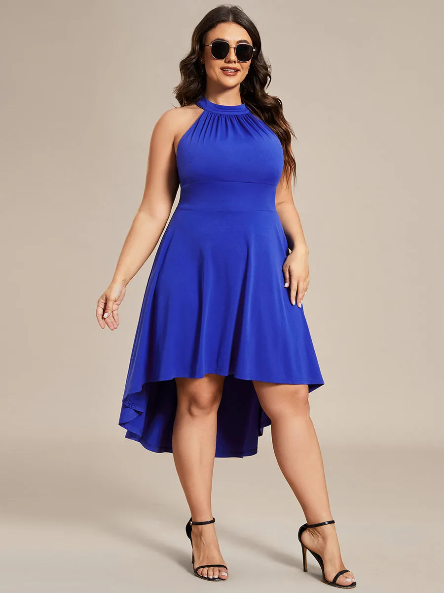 Plus Halter Sleeveless Midi Wholesale Cocktail Dresses