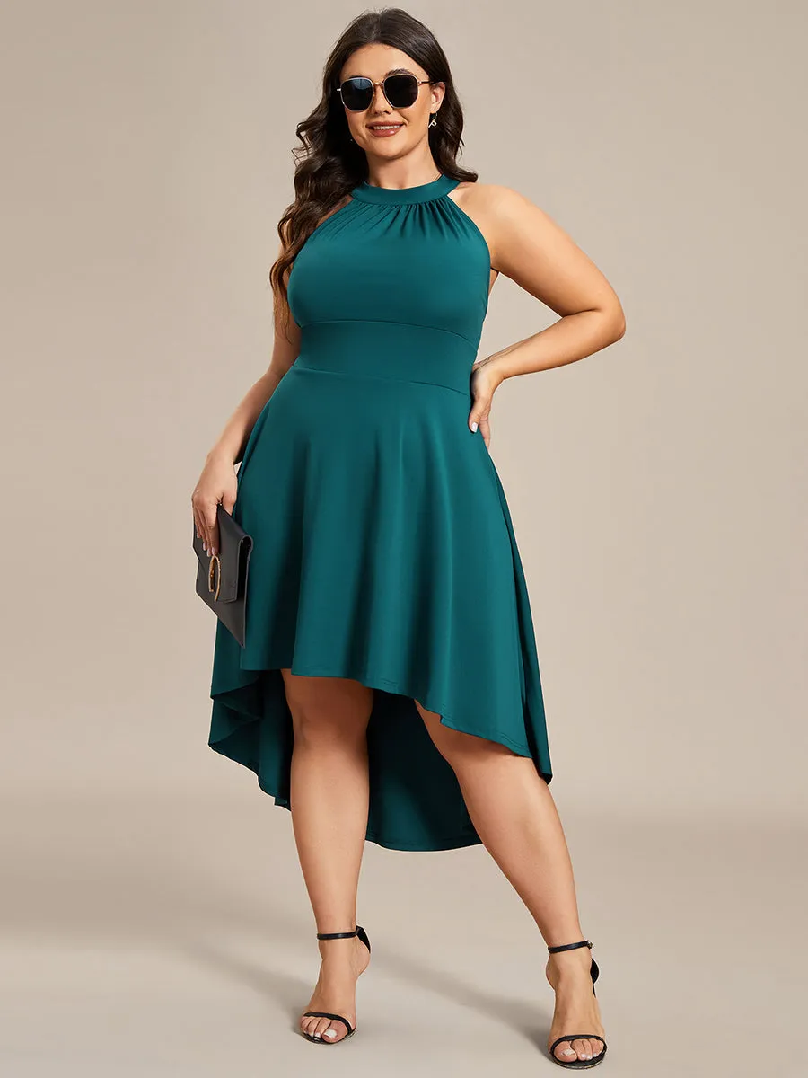 Plus Halter Sleeveless Midi Wholesale Cocktail Dresses