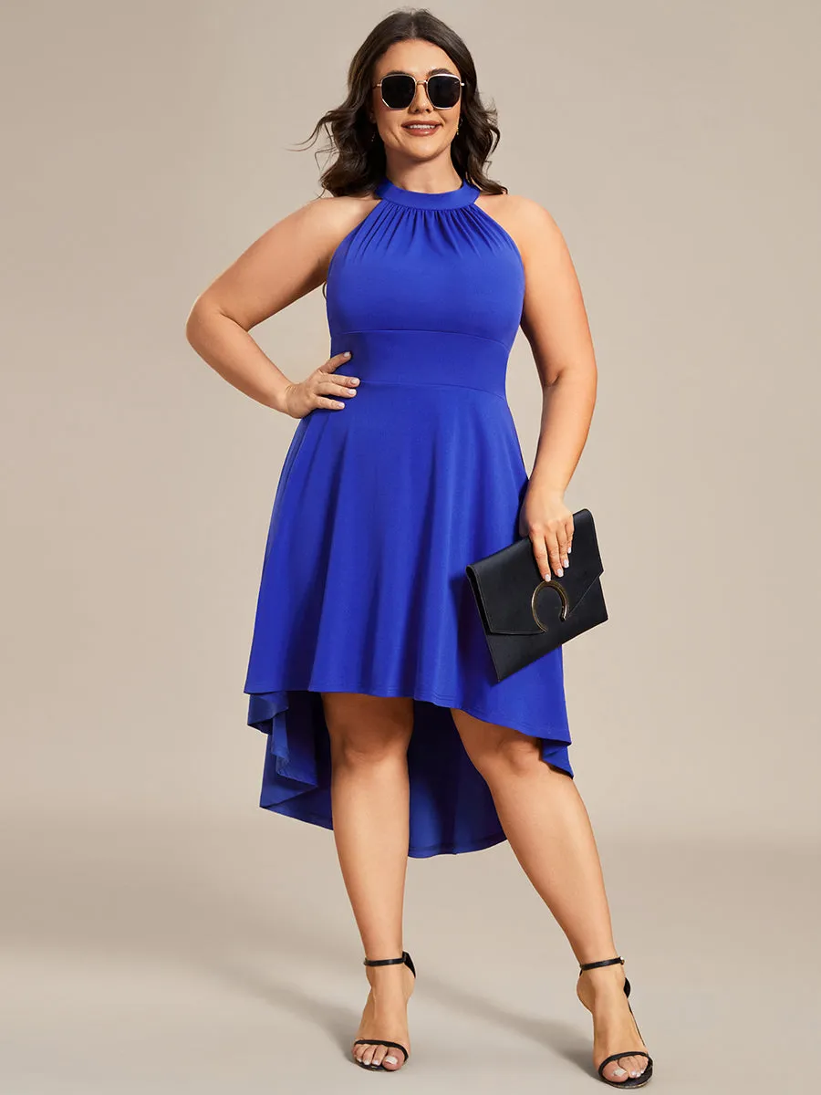 Plus Halter Sleeveless Midi Wholesale Cocktail Dresses