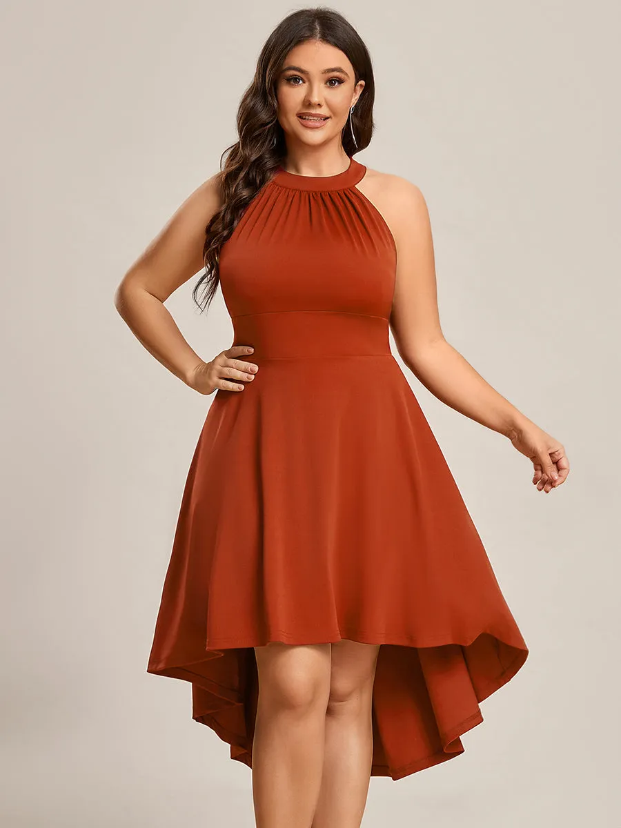 Plus Halter Sleeveless Midi Wholesale Cocktail Dresses