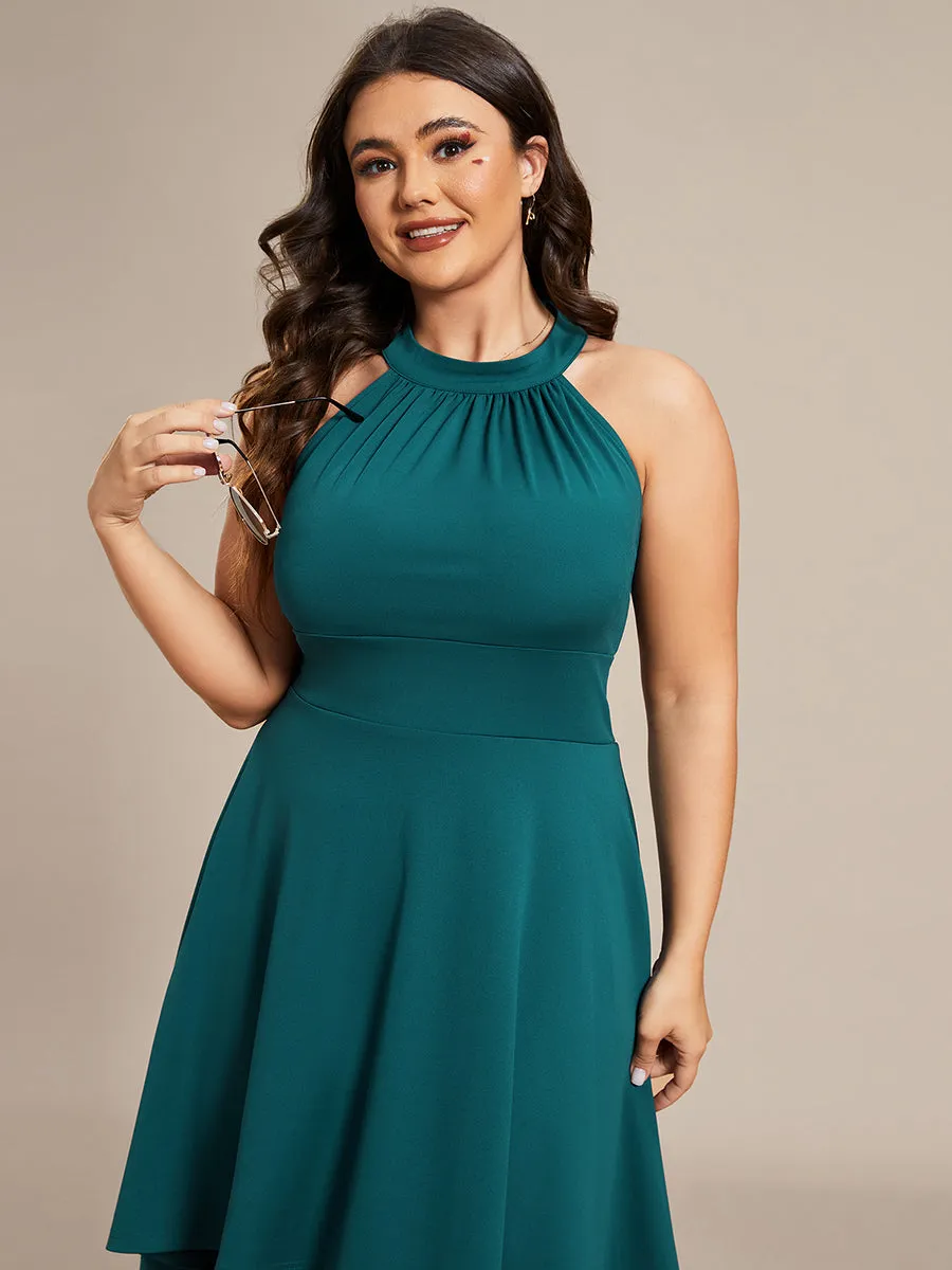 Plus Halter Sleeveless Midi Wholesale Cocktail Dresses