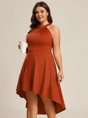 Plus Halter Sleeveless Midi Wholesale Cocktail Dresses