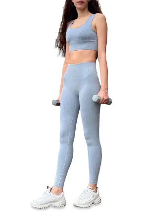 Seamless Leggings-Light Blue