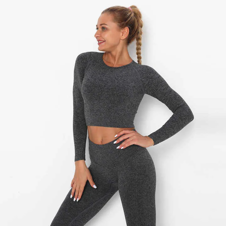 Seamless Yoga Leggings - Charcoal