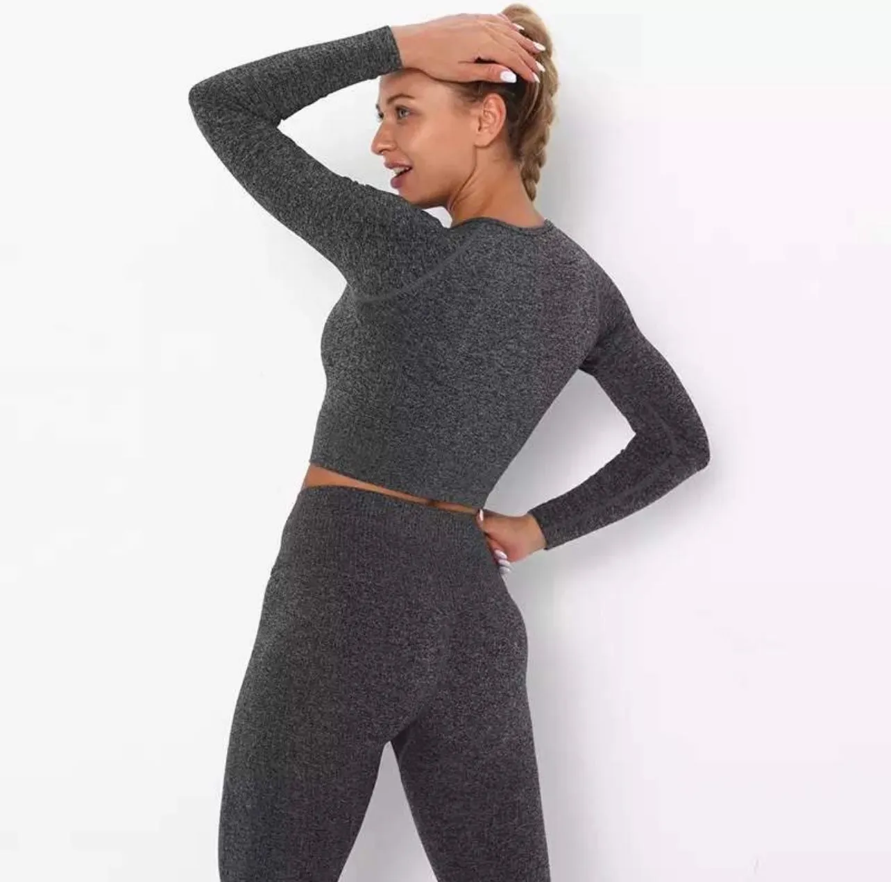 Seamless Yoga Leggings - Charcoal