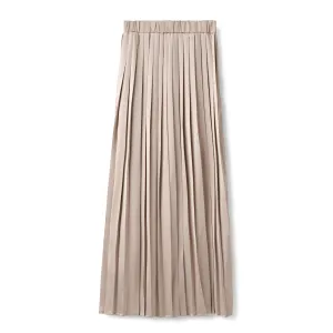 Silk Pleated Skirt  IN: Beige