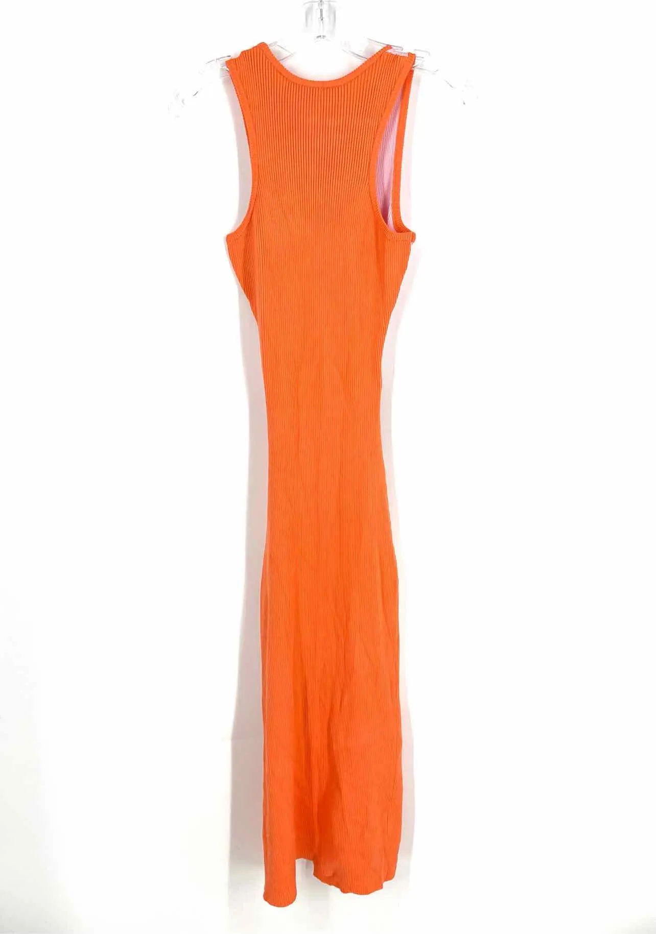 Size M Pink/Orange Color Block Stretch Dresses Dress