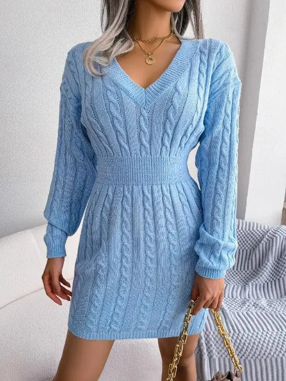 Sweater Dress Mini Cable-knit