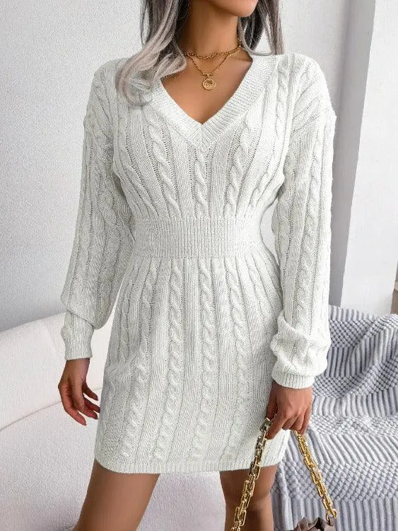 Sweater Dress Mini Cable-knit