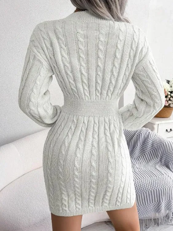 Sweater Dress Mini Cable-knit