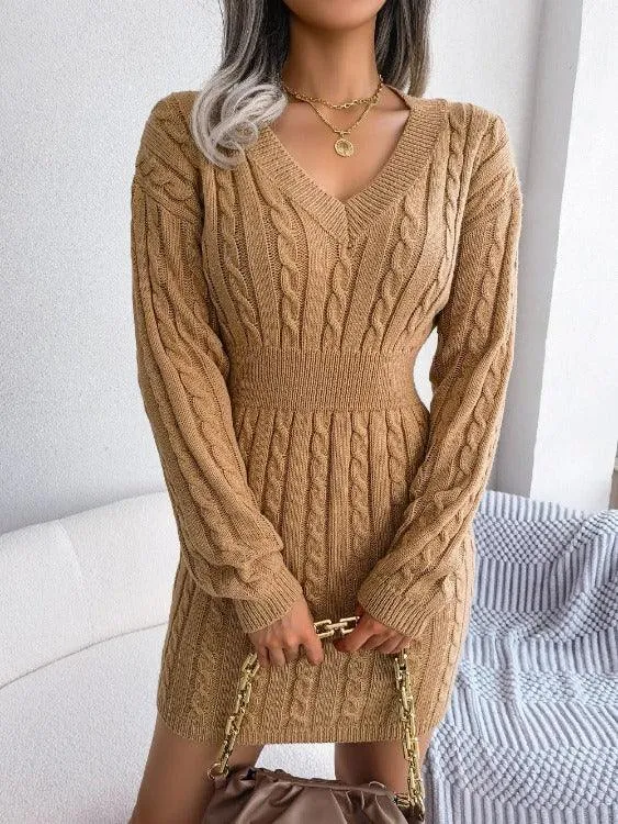 Sweater Dress Mini Cable-knit