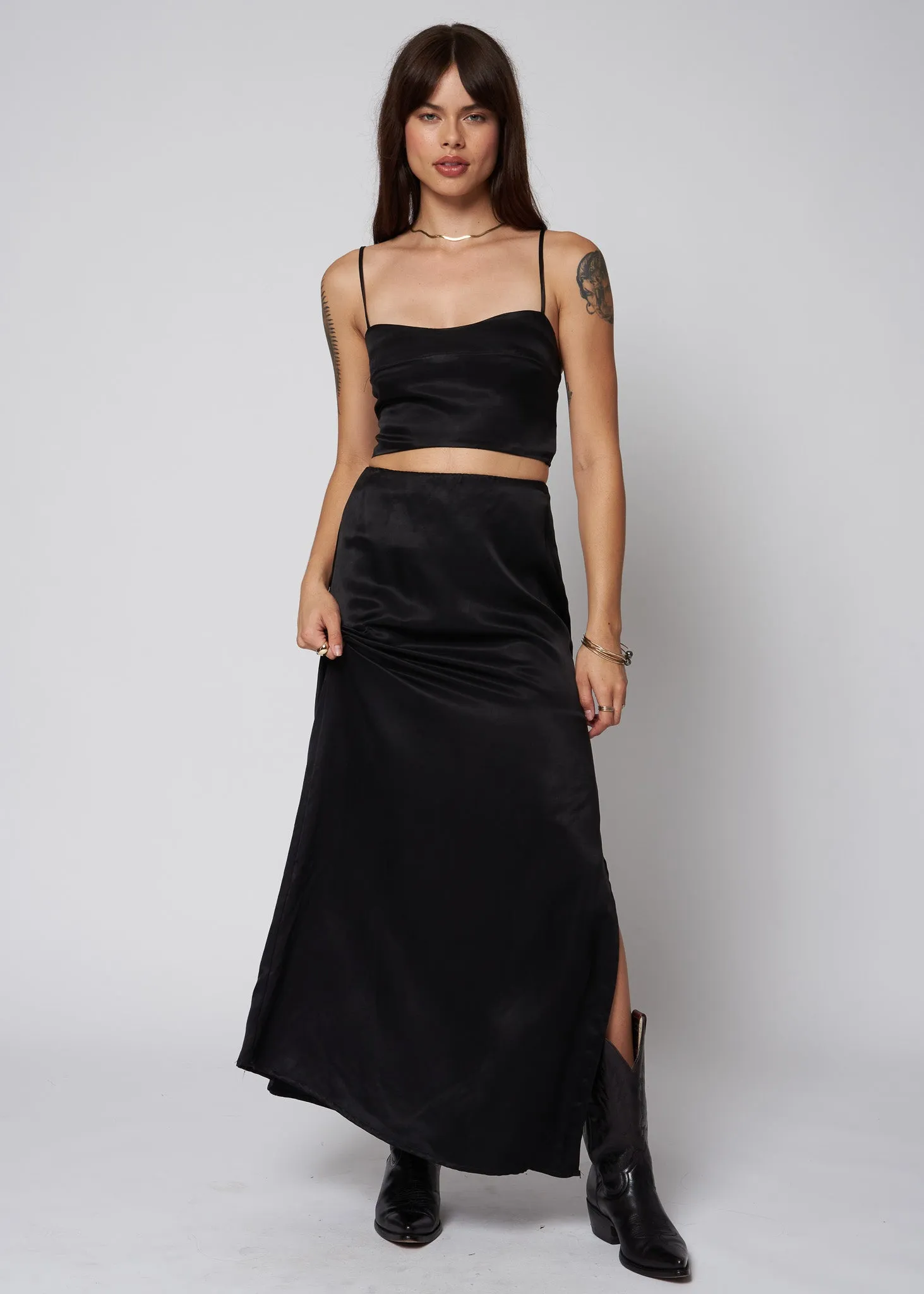 THE CUPRO SILKY DANI MAXI SKIRT