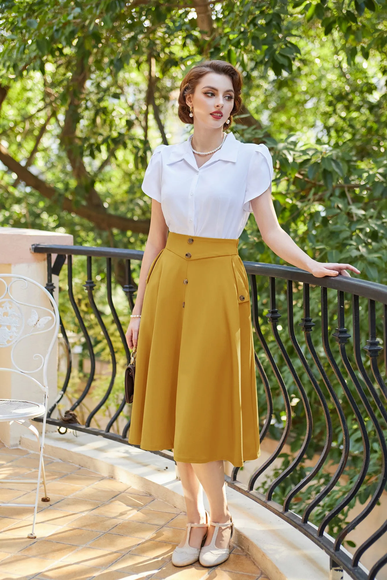 Vintage A-Line Skirt Midi Skirt Casual Skirt High Waisted Midi Party Skirt Basic A-Line Stretchy Flared Skirt Swing Skirt