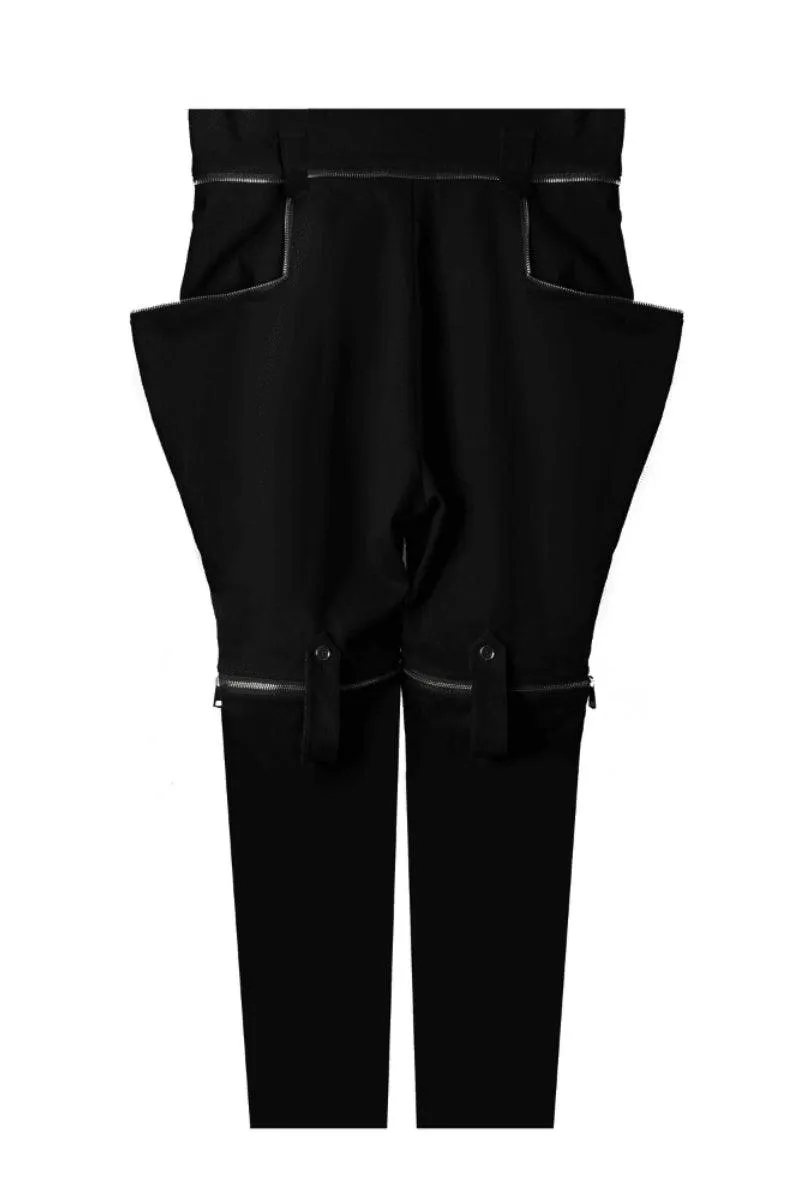 Zipper Wide Leg Trousers